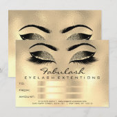 Carte Lashes Browns Wax Maquillage Artiste certificat ca (Devant / Derrière)