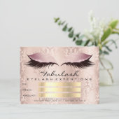 Carte Lashes Damask Pink Maquillage Artist certificat ca (Debout devant)