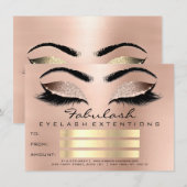 Carte Lashes de luxe Pink Browns certificat maquillage c (Devant / Derrière)
