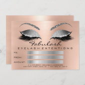 Carte Lashes de luxe Pink Silver certificat maquillage c (Devant / Derrière)