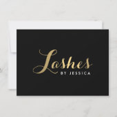 Carte Lashes de verre Script Gold/Black certificat cadea (Devant)