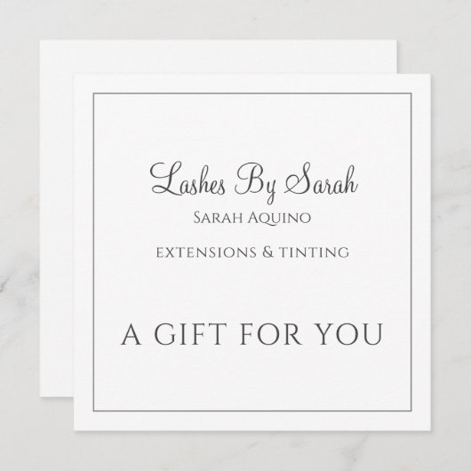 Carte Lashes Et Services De Beauté Sage Texté Vert (Devant / Derrière)