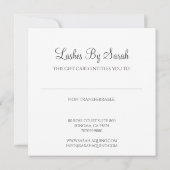 Carte Lashes Et Services De Beauté Sage Texté Vert (Dos)