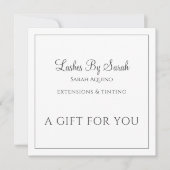 Carte Lashes Et Services De Beauté Sage Texté Vert (Devant)