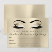 Carte Lashes Extension certificat maquillage cadeau ivoi (Devant / Derrière)