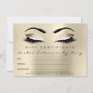 Carte Lashes Extension certificat maquillage cadeau ivoi