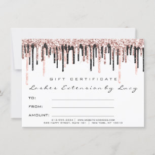 Carte Lashes Extension certificat maquillage cadeau simp