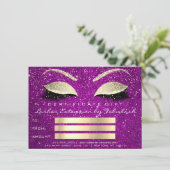 Carte Lashes Gold Magenta Pink Maquillage certificat cad (Debout devant)