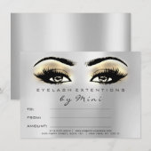 Carte Lashes Gris Gold Pink certificat maquillage Brow c (Devant / Derrière)