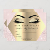 Carte Lashes maquillage Gold Diamond certificat cadeau r (Devant / Derrière)