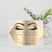Carte Lashes maquillage Gold Diamond certificat cadeau r (Debout devant)