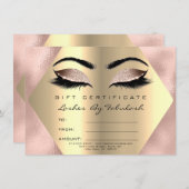 Carte Lashes maquillage Gold Verre Certificat cadeau Pin (Devant / Derrière)