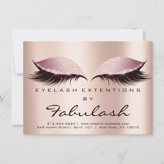 Carte Lashes Prolongation Instructions de suivi SPA rose (Devant)