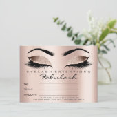 Carte Lashes Rose Gold Pink SPA de certificat de maquill (Debout devant)