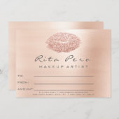 Carte Lashes Rose Gold Rose certificat maquillage cadeau (Devant / Derrière)
