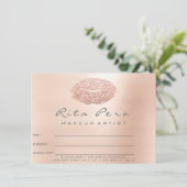 Carte Lashes Rose Gold Rose certificat maquillage cadeau (Debout devant)