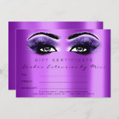Carte Lashes Yeux Violet Violet certificat maquillage Ca (Devant / Derrière)