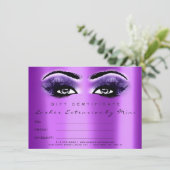 Carte Lashes Yeux Violet Violet certificat maquillage Ca (Debout devant)