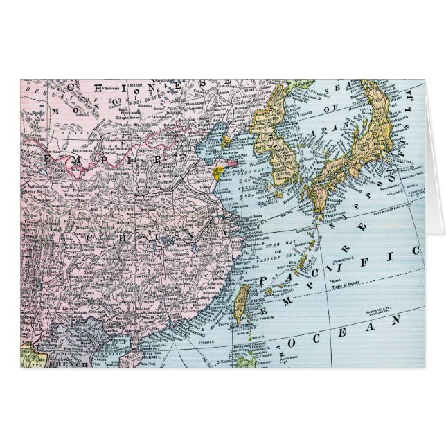 CARTE : L'ASIE DE L'EST, 1907 (Devant horizontal)
