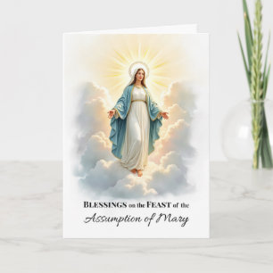 Carte L'Assomption de Marie Paix et Bénédictions de Dieu