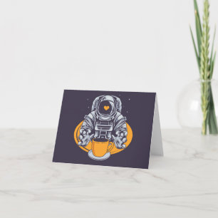 Carte L'astronaute aime le café