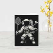 Carte L'astronaute spatiale Badminton Player Navette Spo (Fleur jaune)