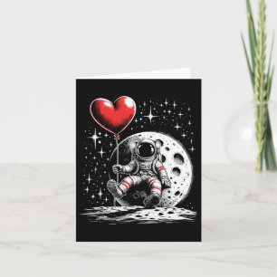 Carte L'astronaute spatiale Heart Lloon Saint Valentin