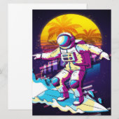 Carte L'astronaute surfant Idée Cadeau Parfait, Cadeau V (Devant / Derrière)