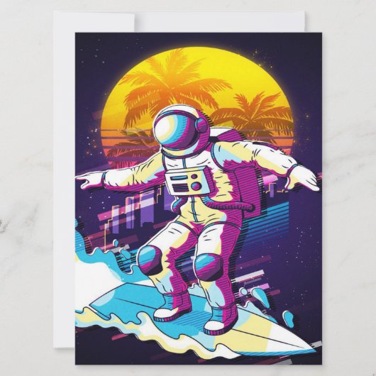 Carte L'astronaute surfant Idée Cadeau Parfait, Cadeau V (Devant)