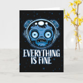 Carte L'astronaute zombie va bien (Fleur jaune)