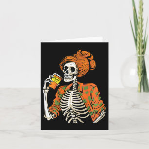 Carte Latte d'épice Citrouille de squelette d'Halloween