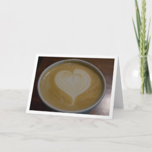 Carte Latte Heart Caffeine Addict Coffee Lover Blank