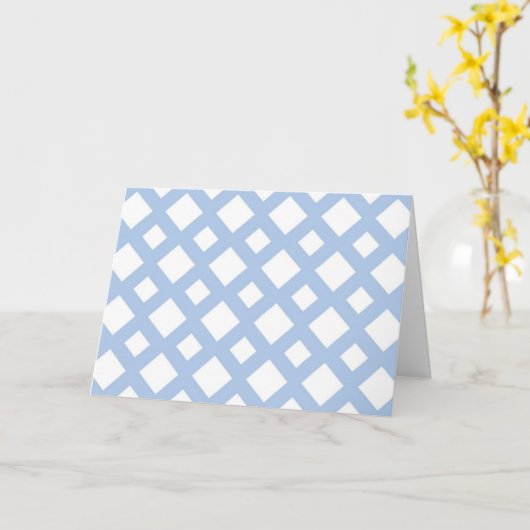 Carte Lattice bleu clair sur blanc (Fleur jaune)