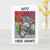 Carte "LAUGHING DONKEY GREETING" POUR 40th Birthday (Fleur jaune)