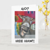 Carte "LAUGHING DONKEY GREETING" POUR 40th Birthday (Fleur jaune)