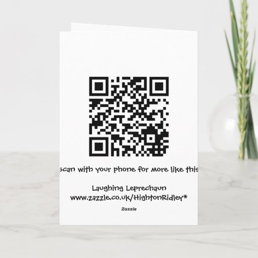 Carte Laughing Paddy - Saint Patrick's Day effet métalli (Dos)