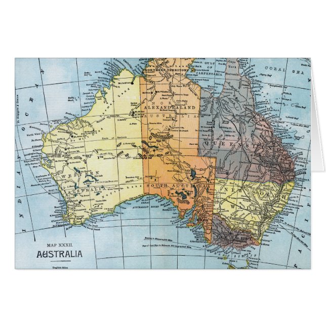 CARTE : L'AUSTRALIE, c1890 (Devant horizontal)