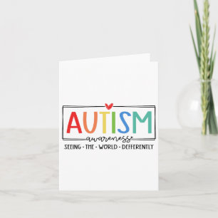 Carte L'Autisme Rétro Voit Le Monde Différent L'Autisme