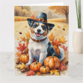 Carte L'automne australien Terrier quitte Thanksgiving A (Devant)