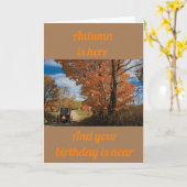 CARTE **L'AUTOMNE EST ENTENDU - L'ANNIVERSAIRE EST PROCH (Fleur jaune)