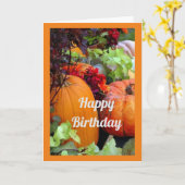 CARTE L'AUTOMNE EST LÀ ET AUSSI VOTRE ANNIVERSAIRE (Fleur jaune)