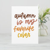 Carte "L'automne est ma couleur préférée" (Debout devant)