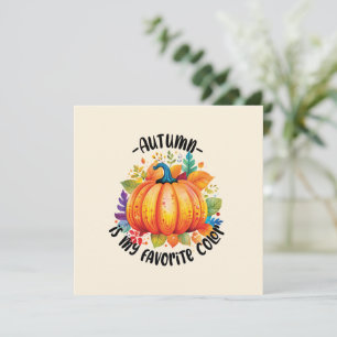 Carte L'automne est ma couleur préférée - Citrouille et 