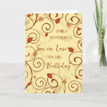 Carte L'automne laisse son droit Anniversaire<br><div class="desc">Carte d'anniversaire pour gendre en droit avec un anniversaire d'automne avec les feuilles d'automne design et verset réfléchi.</div>