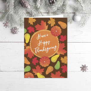 Carte L'automne quitte Citrouille Pie Thanksgiving vacan