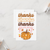 Carte L'automne quitte les vacances Citrouilles Thanksgi (Devant/Arrière en situation)