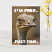 Carte L'autruche grincheuse va bien. Et Vous ? (Fleur jaune)