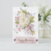 Carte lavande bohème pastel rose floral Anniversaire (Debout devant)