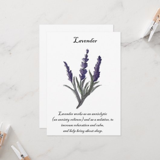 Carte Lavande Conception Originale (Devant/Arrière en situation)