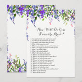 Carte Lavande Connais-tu bien la mariée ? (Devant / Derrière)